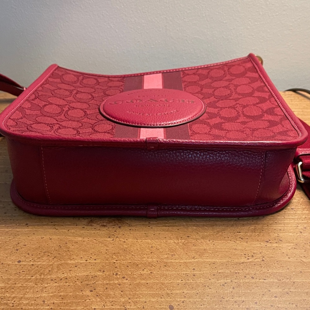 Coach Dempsey File Original Signature Stripe Red Crossbody Bag - Picture 6 of 6